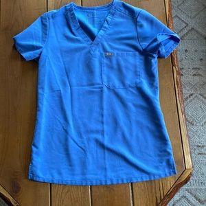 FIGS ceil blue scrub top